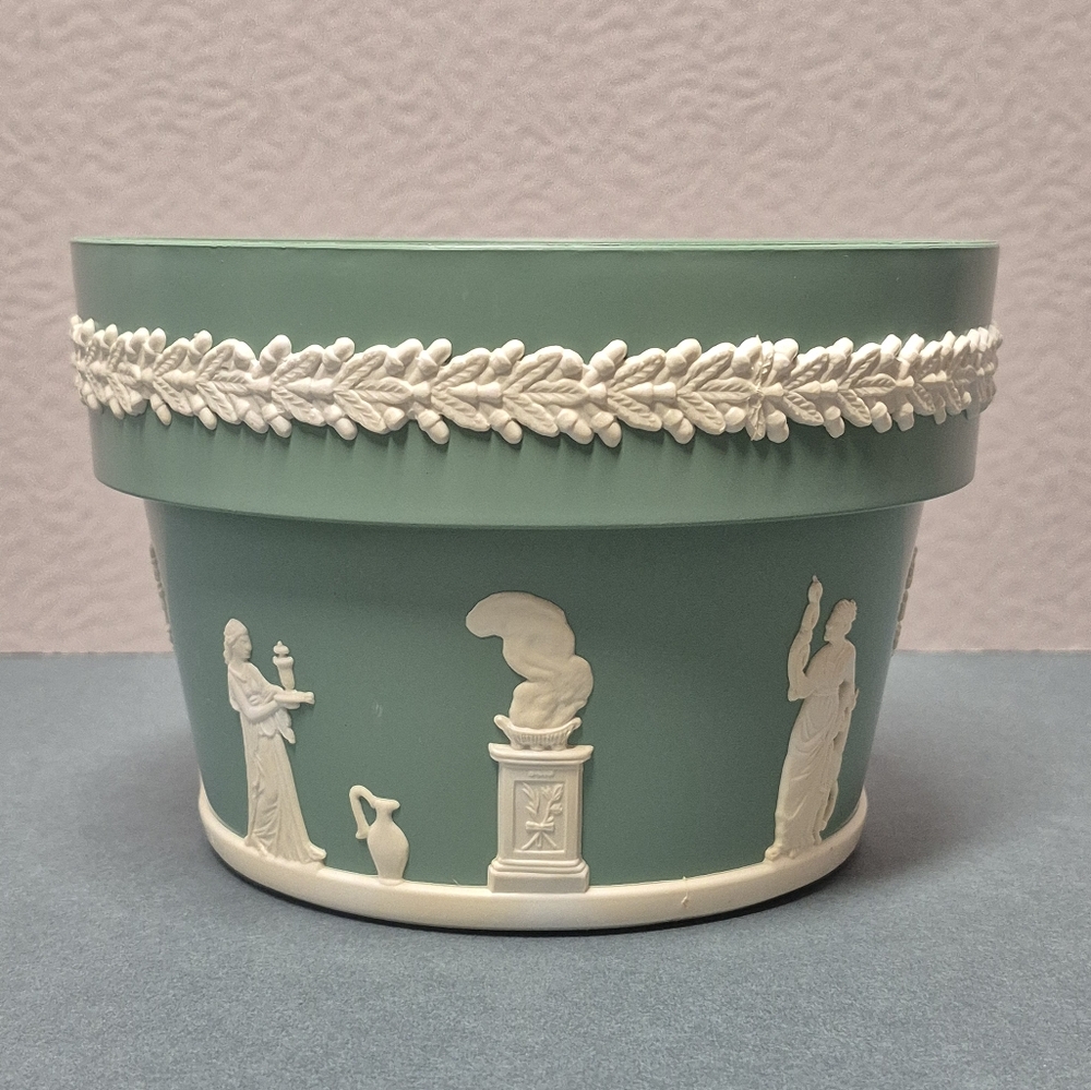 RARE - Dialene Better-maid Green Decorative Planter Intricate Detail Vintage
